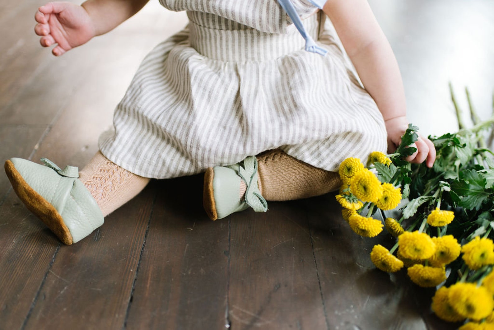 rose blush ballet bow flats soft soled leather shoes baby and toddler //free shipping in usa// starry knight design