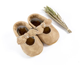 Latte BELLA JANES Shoes Baby and Toddler // Made in USA High-Quality Leather Moccasins Shoes