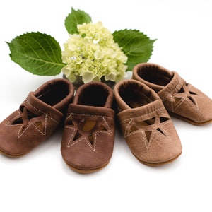 Rust & Wood SUNRISE Shoes Baby and Toddler // Made in USA High-Quality Leather Moccasins Shoes