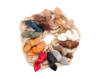 Classic Colors Knotted Bow Headbands// Pick Your Color // Made in USA High-Quality Leather Moccasins Booties