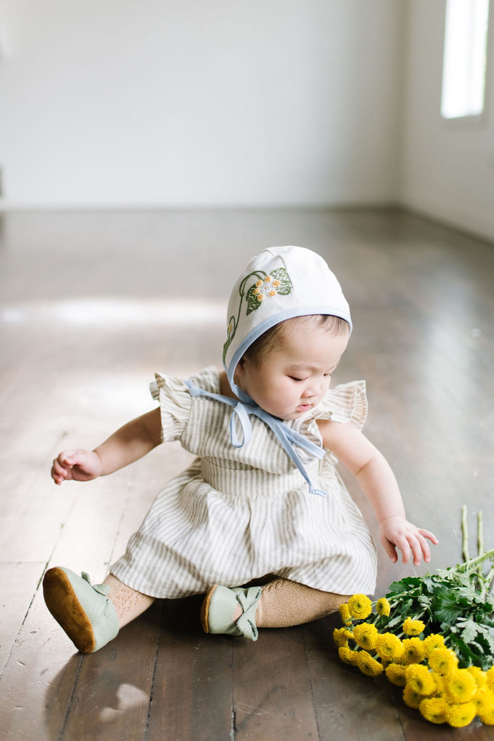 rose blush ballet bow flats soft soled leather shoes baby and toddler //free shipping in usa// starry knight design