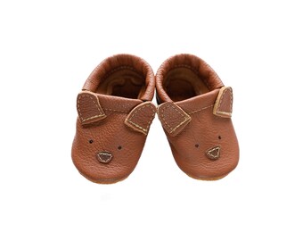 Sienna Bear // Zapatos de cuero Cute Critters para bebés y niños pequeños