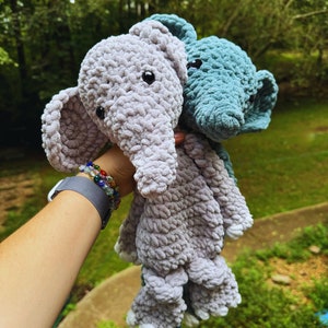 Elephant Lovey, Crochet Plushie, First Birthday, Elephant Snuggler, Crocheted Lovey, Baby Gift, Baby Snuggler, Safari Baby Theme Toddler Toy