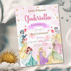 Princess Birthday invitation, Girl editable invite template, printable castle invitation, once upon a time royal party, instant download