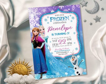 Princess Elsa invite, Frozen Anna invite template, girl birthday, Printable Birthday Invitation, Frozen invitation, editable winter invite