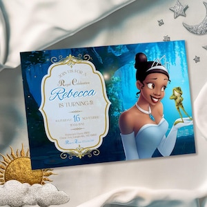 Princess Tiana Birthday invitation, Girl editable invite template, princess frog printable invitation, royal party, instant download