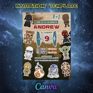 Printable Birthday Invitation, Star invite, wars invitation, darth vader birthday party, Instant Download stormtrooper invitation