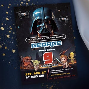 Printable Birthday Invitation, Star invite, wars invitation, darth vader birthday party, Instant Download stormtrooper invitation