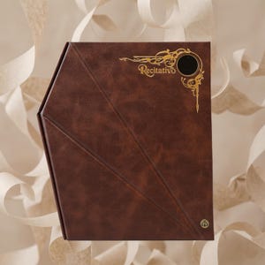 Cuaderno de anillas A5 / Cuaderno medieval de cuero sintético con atril para juegos de rol, viajes y notas