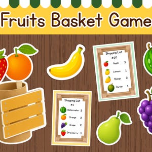 Fruits Basket Pretend Play Set: Printable Matching Game, Summer Activity (PDF Download)