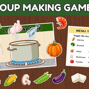 Soup Making Busy Book: Pretend Play Food Game (PDF)