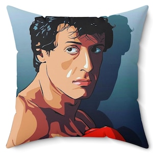 ROCKY BALBOA &quot;Rocky III&quot; | Spun Polyester Square Pillow | Color Black | Four Sizes | Perfect Gift For Rocky Balboa Fans