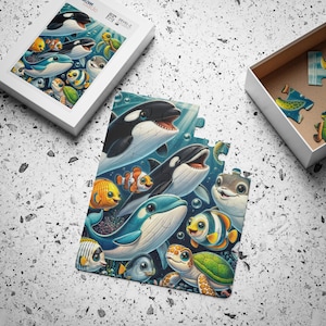 Kids Sea Animals Jigsaw Puzzle - 30 Piece Educational & Fun 14&quot;x11&quot; Colorful Learning Toy, Perfect Gift for Children