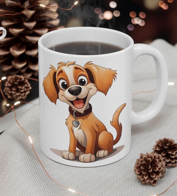 CUTE CARTOON DOG, Ceramic Coffee Mug, Perfect Gift for Dog Lovers, 11 Oz &  15 Oz - Etsy