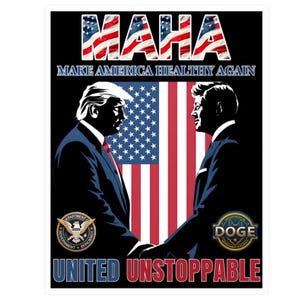 MAHA Make America Healthy Again | Donald Trump & Robert F. Kennedy Jr. | Kiss-Cut White Vinyl Decal | 3 Sizes
