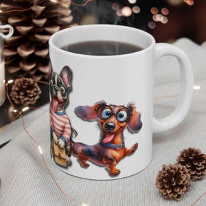 NUTTY CARTOON DOGS, Ceramic Coffee Mug, Perfect Gift for Nutty Dog Lovers, 11 oz & 15 oz