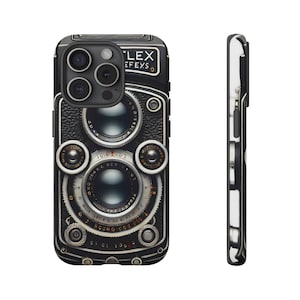 Rolleiflex Camera Tough iPhone Case - Vintage Twin-Lens Reflex Design, Protective Cover for TLR Photography Lovers & Collectors