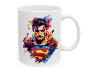 Superhero Character Coffee Mug, 11 & 15 oz Ceramic Cup, Ideal for Morning  Brew, Gift for Comic Book Fans