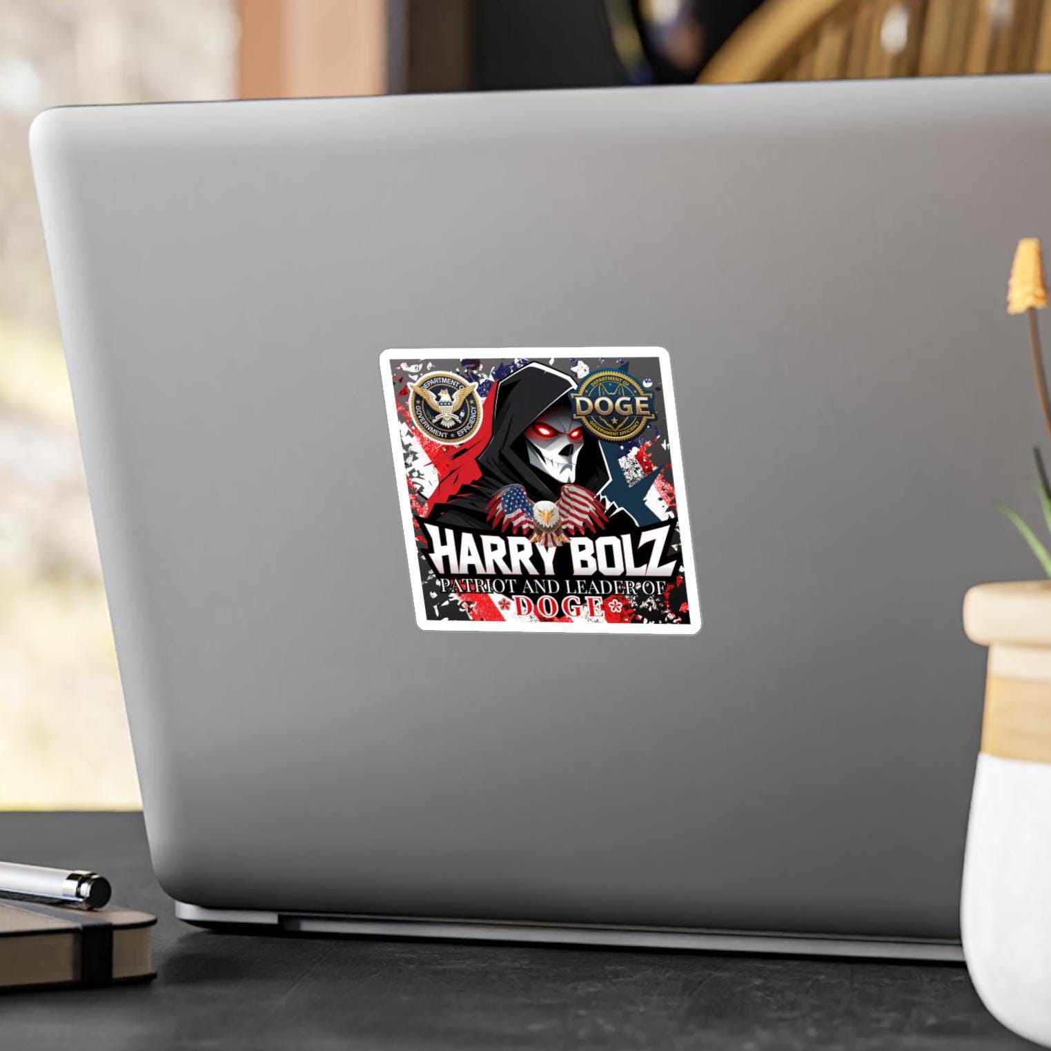 HARRY BOLZ Patriot And Leader Of DOGE | Fun Gift For Friends & Office |  Kiss-Cut White Vinyl Decal | 3 Sizes
