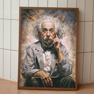 Albert Einstein Inspirational Framed Poster, Creative Art Print for Office and Study Rooms, Great Gift for Physics Fans