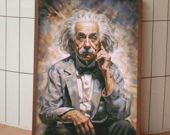 Albert Einstein Inspirational Framed Poster, Creative Art Print for Office and Study Rooms, Great Gift for Physics Fans