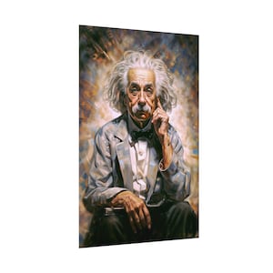 Albert Einstein Inspirational Poster, Creative Art Print for Office and Study Rooms, Great Gift for Physics Fans