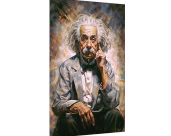Albert Einstein Inspirational Poster, Creative Art Print for Office and Study Rooms, Great Gift for Physics Fans