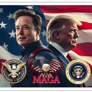 Donald Trump & Elon Musk MAGA Stickers | Unique Gift for Trump, Musk Fans | Die-Cut, 5 Sizes, Political Decor
