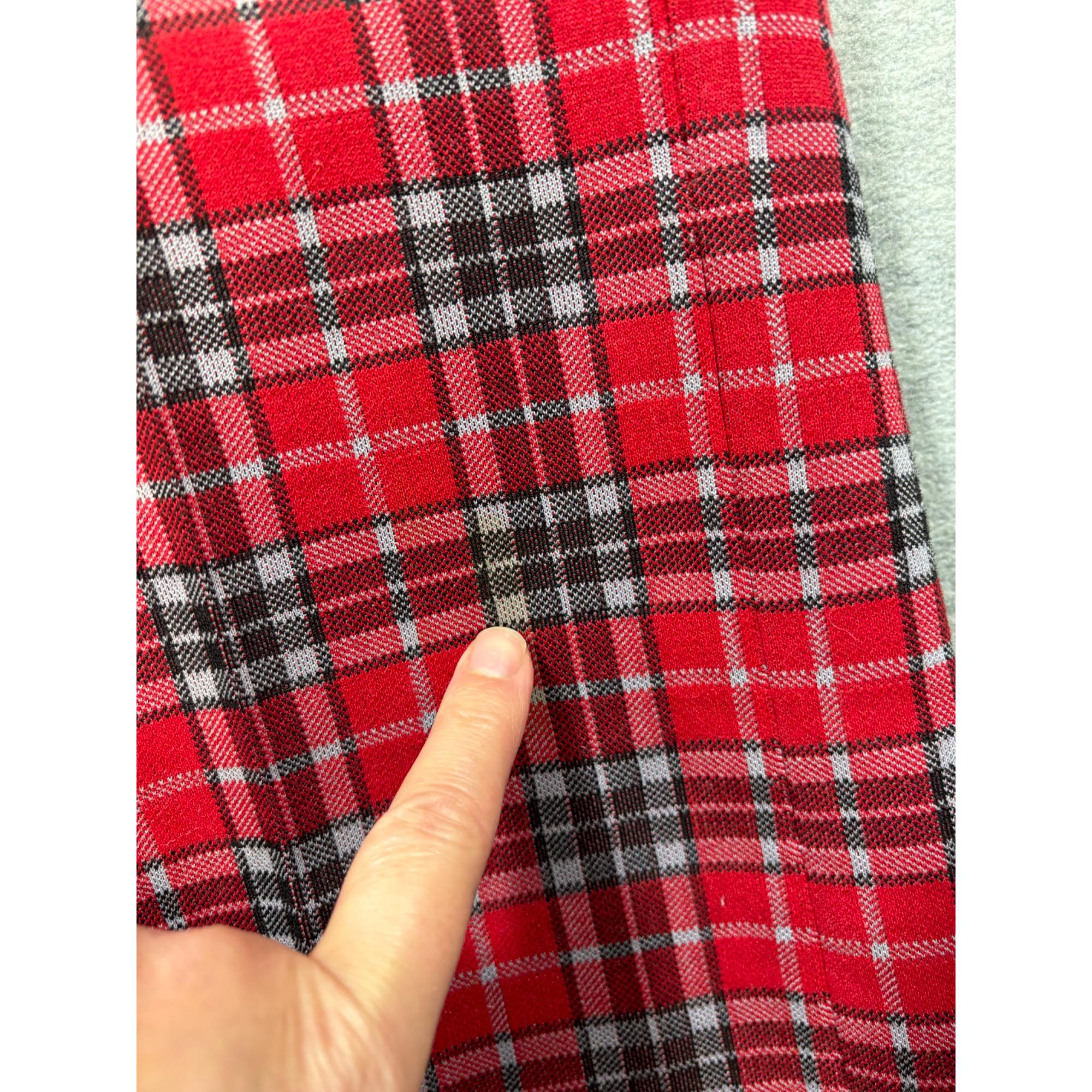 Vtg 70s Sears Kings Road Plaid Red Trousers Pants 34x29 Mens
