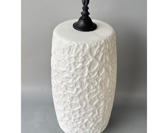 Pantalla de lámpara rectangular de vidrio opalino texturizado de mediados de siglo, color blanco, de repuesto.