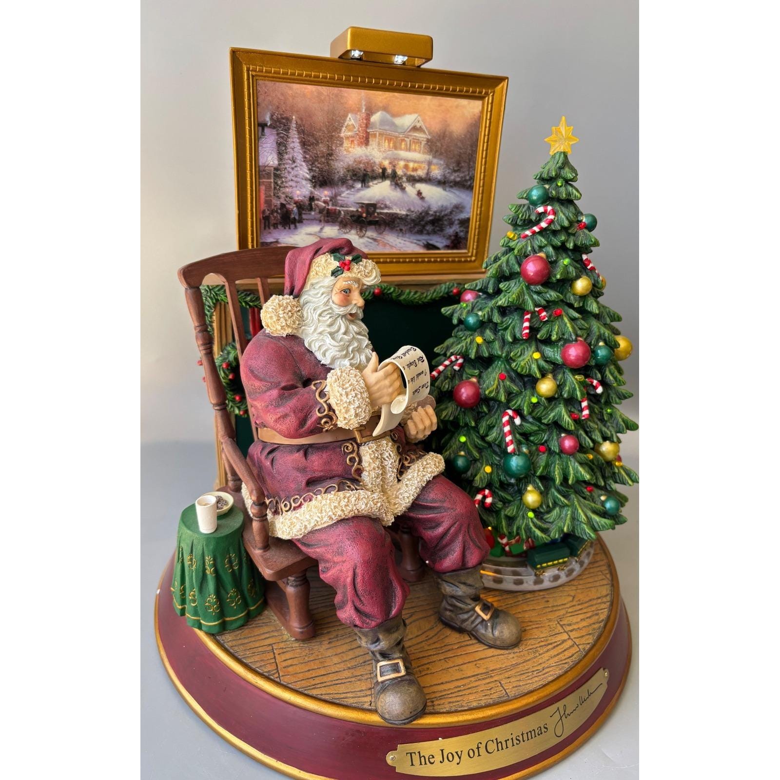 Thomas Kinkade Santa Figurine - Etsy