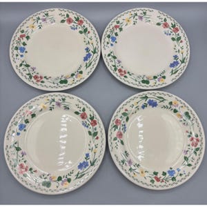 Farberware English Garden Stoneware  4241 Floral Salad Plates Set Of 4
