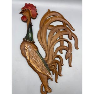 Vtg Sexton 60s Metal Rooster Wall Decor Chicken Rustic Farmhouse