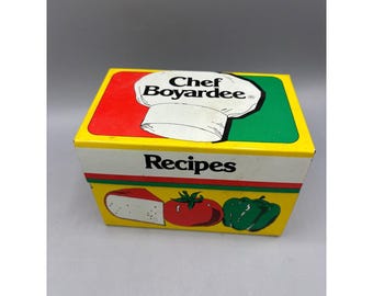 1982年製 シェフ・ボヤルディー レシピ缶 金属製 キッチン用品 広告 コレクターズアイテム