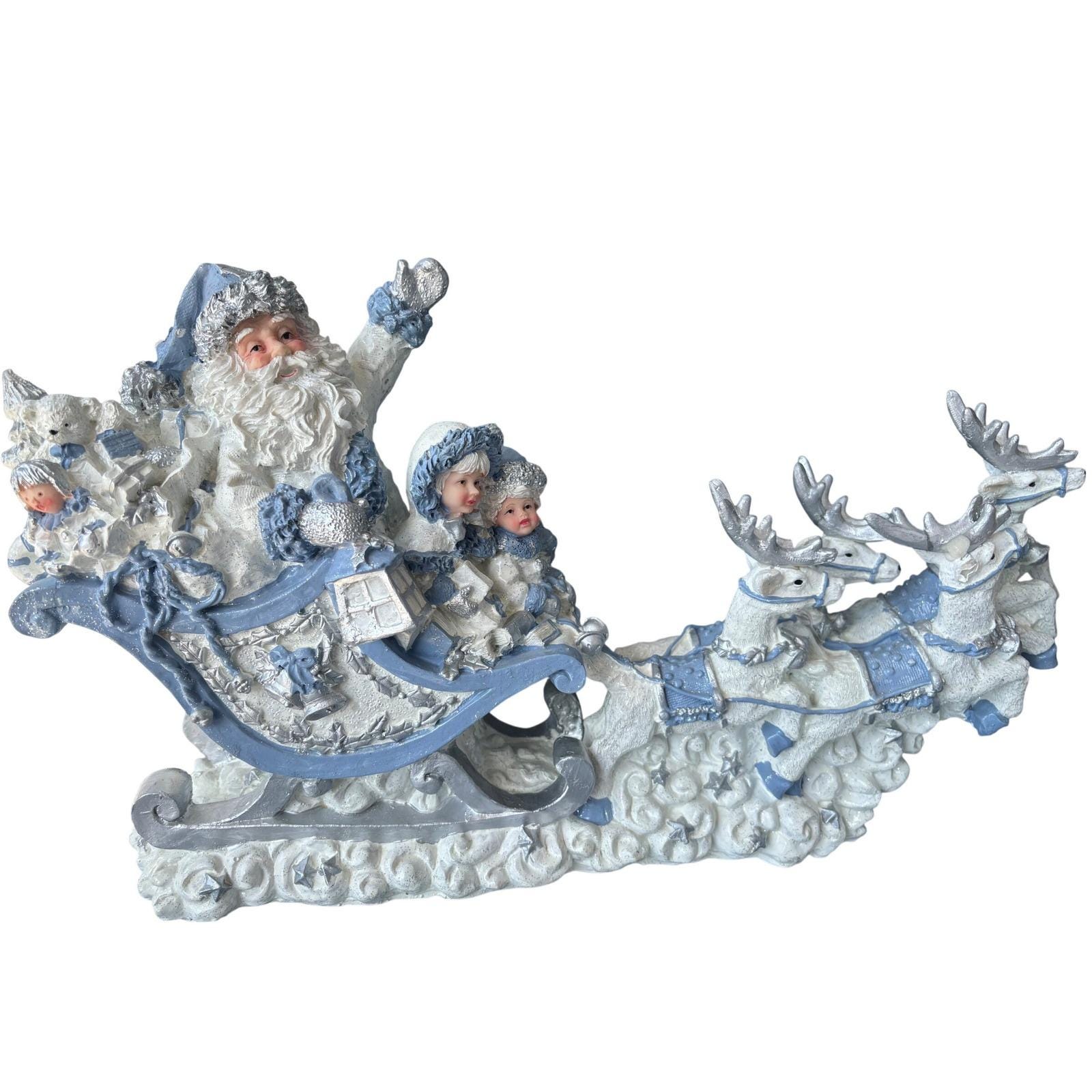 Blue Santa Figurines - Etsy