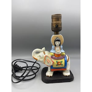 VTG Japan Keramik Elefant Lampenbuddah Figurine Design Electric