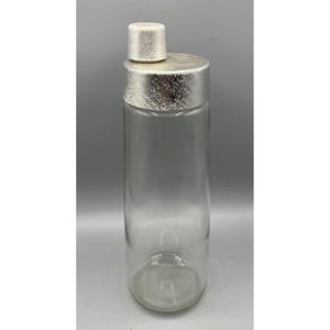 Vintage Anchor Clear Glass Silver Tone Lid Water Bottle Carafe