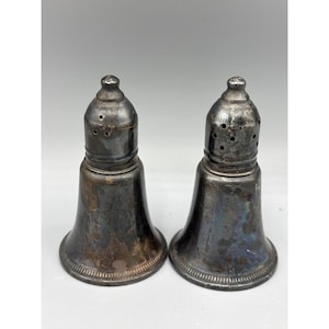 Porta sale e pepe in argento sterling vintage con peso Duchin Creations in vetro