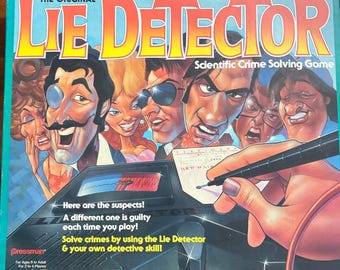 Juego de mesa clásico de 1987: Detector de mentiras para resolver crímenes científicos.