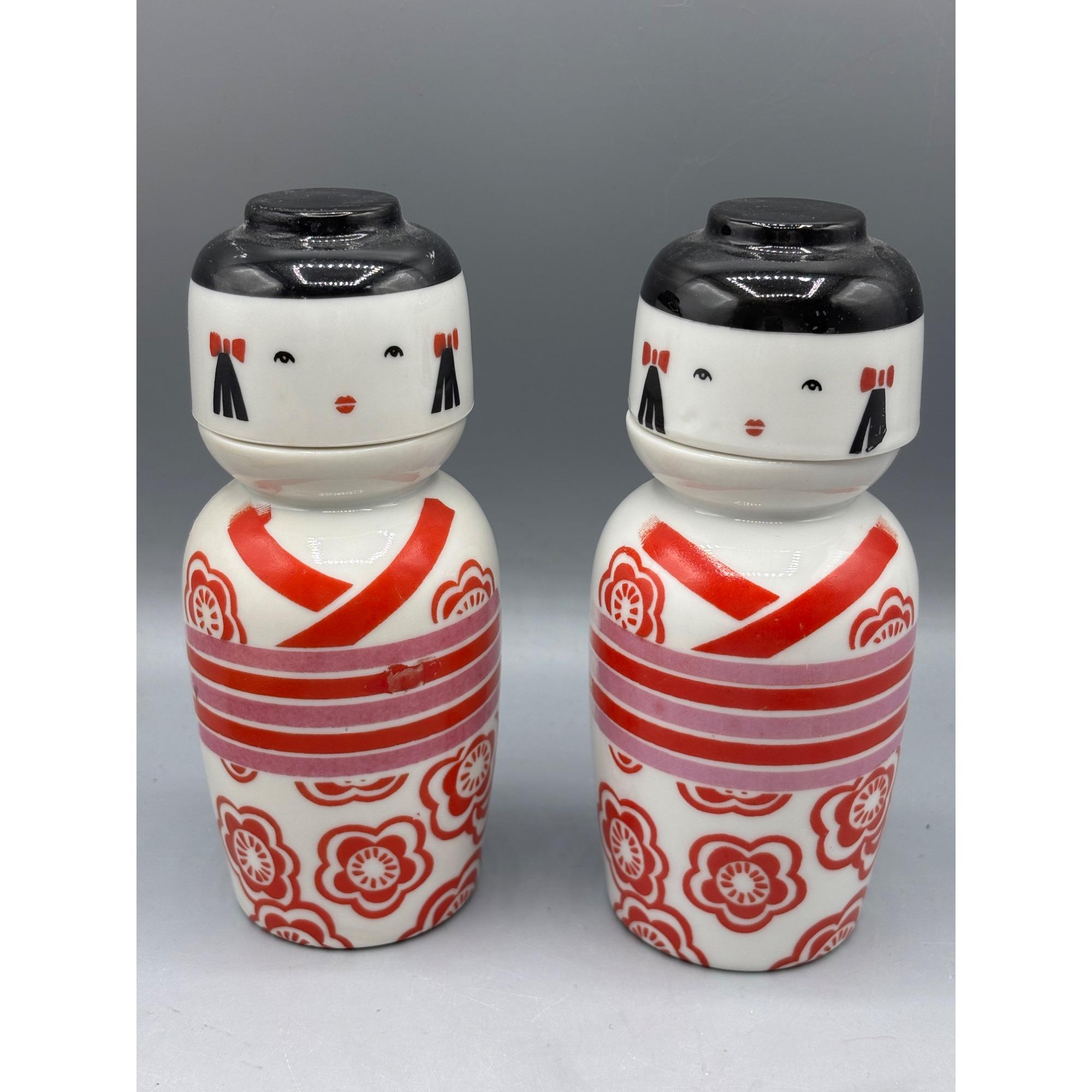 ヴィンテージ キッコーマン こけし人形風 磁器製 ワイン 酒瓶 カップ蓋