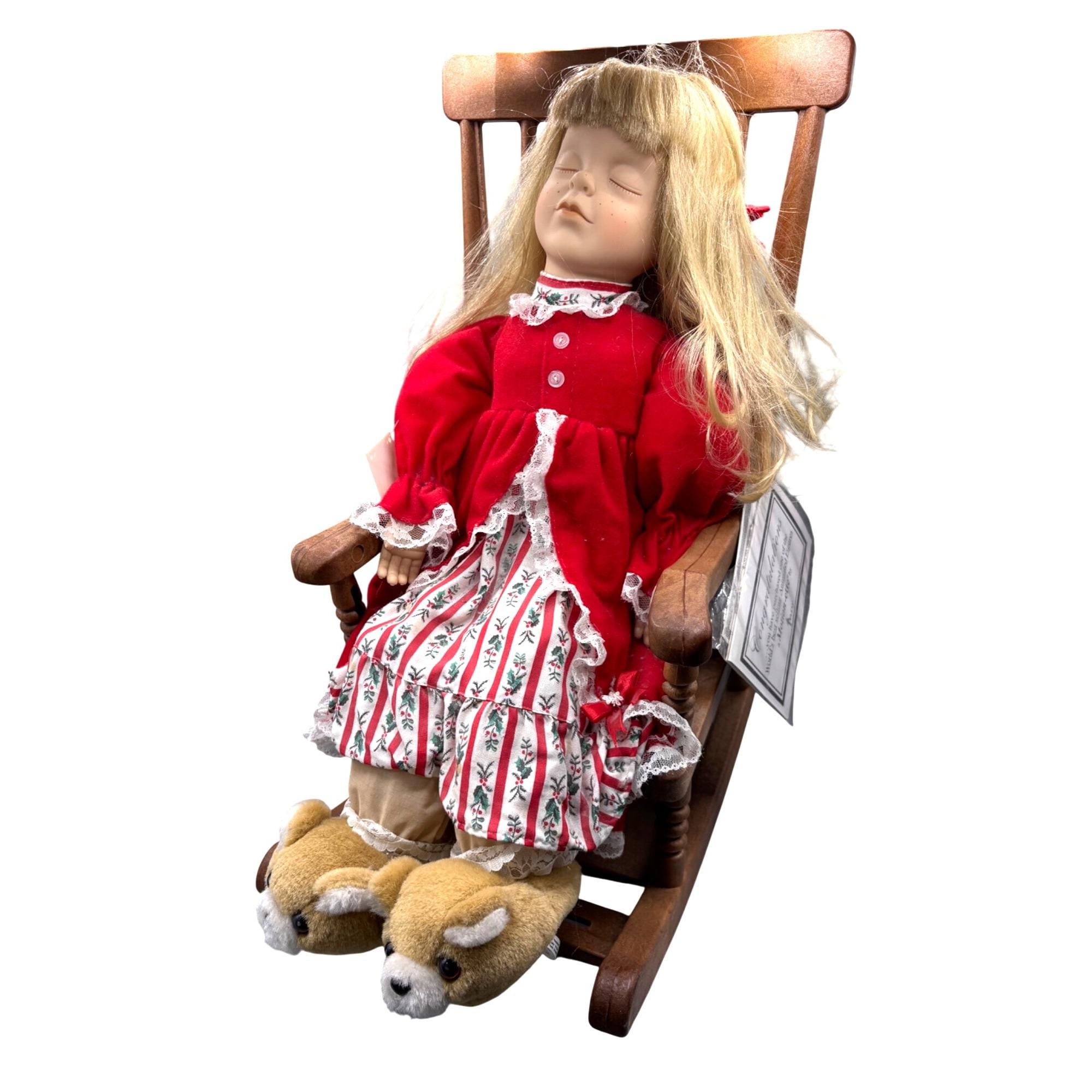Vtg Telco Motionette Christmas Girl Rocking Chair Waiting for