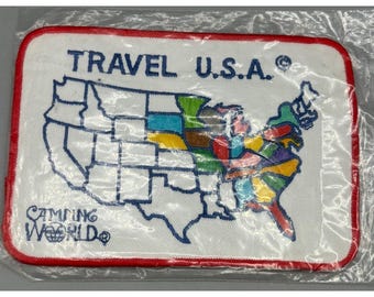 Vtg Camping World Travel U.S.A. Map Patch Embroidered States Souvenir