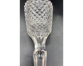 Tapón de repuesto de cristal tallado vintage para decantador, diseño de punta de diamante, 5 pulgadas.