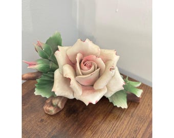 Vintage Porzellan Rose Blume Skulptur Knospen Zweig dekorative Figur