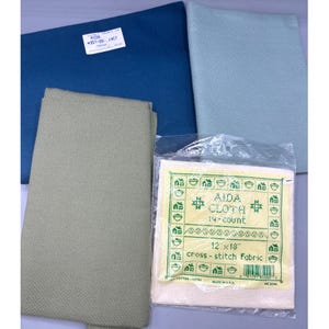 Aida Cloth Cross Stitch Fabric Set 14 Count Various Colors