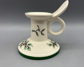Sapin de Noël Spode, bougeoir Chamberstick Holly Mistletoe Angleterre