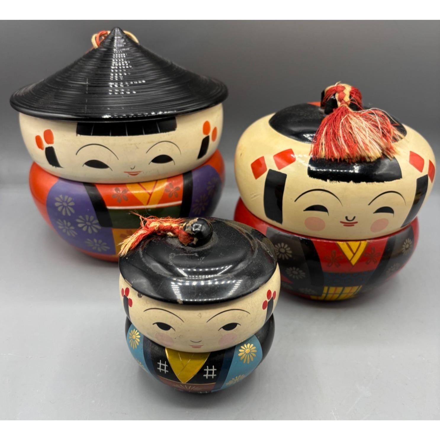 工芸品　民芸品　こけし　フィギュア 卸売ヴィンテージ日本の木製こけし人形ミックス7 21個 - Etsy