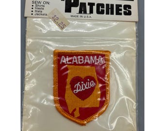 VTG Alabama Heart of Dixie écusson de voyage souvenir rouge orange à collectionner