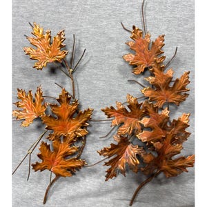 Vtg Home Interiors Metallic Copper Brass Tone Maple Leaf Wall Decor
