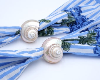 Natural Handcrafted Seashell Napkin Rings, Set of 4